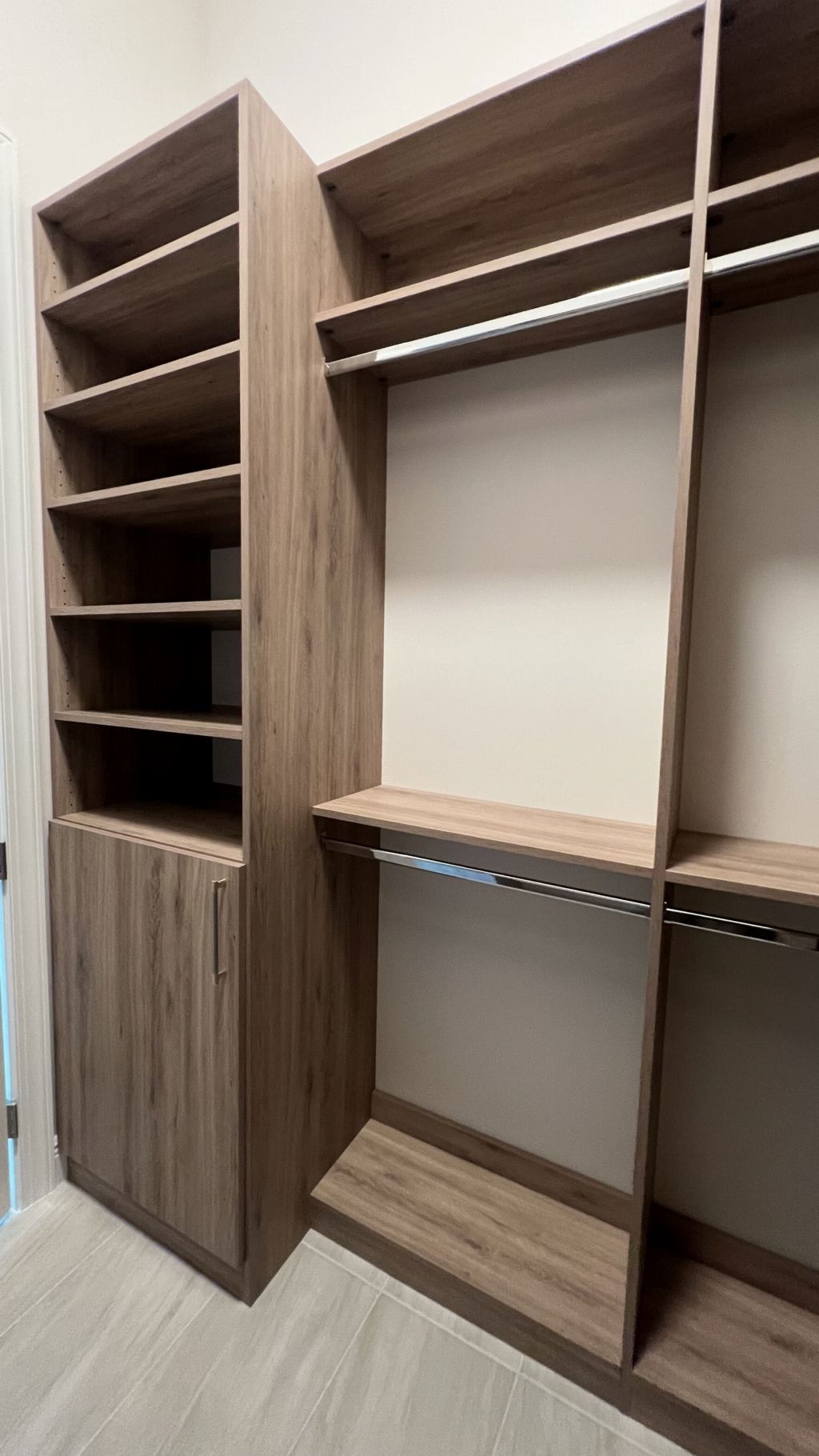 Walnut walk-in closet